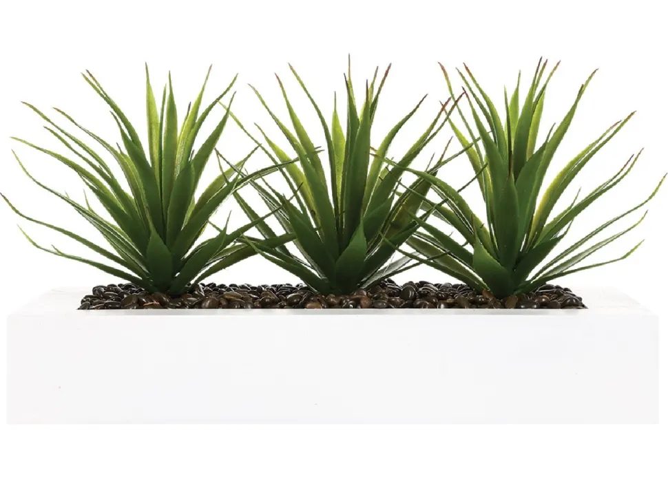 Aloes 3 sztuki sztuczne w donicy