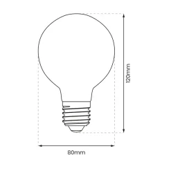 Żarówka Filamentowa LED 6W G80 E27 2700K * Eko-light Best