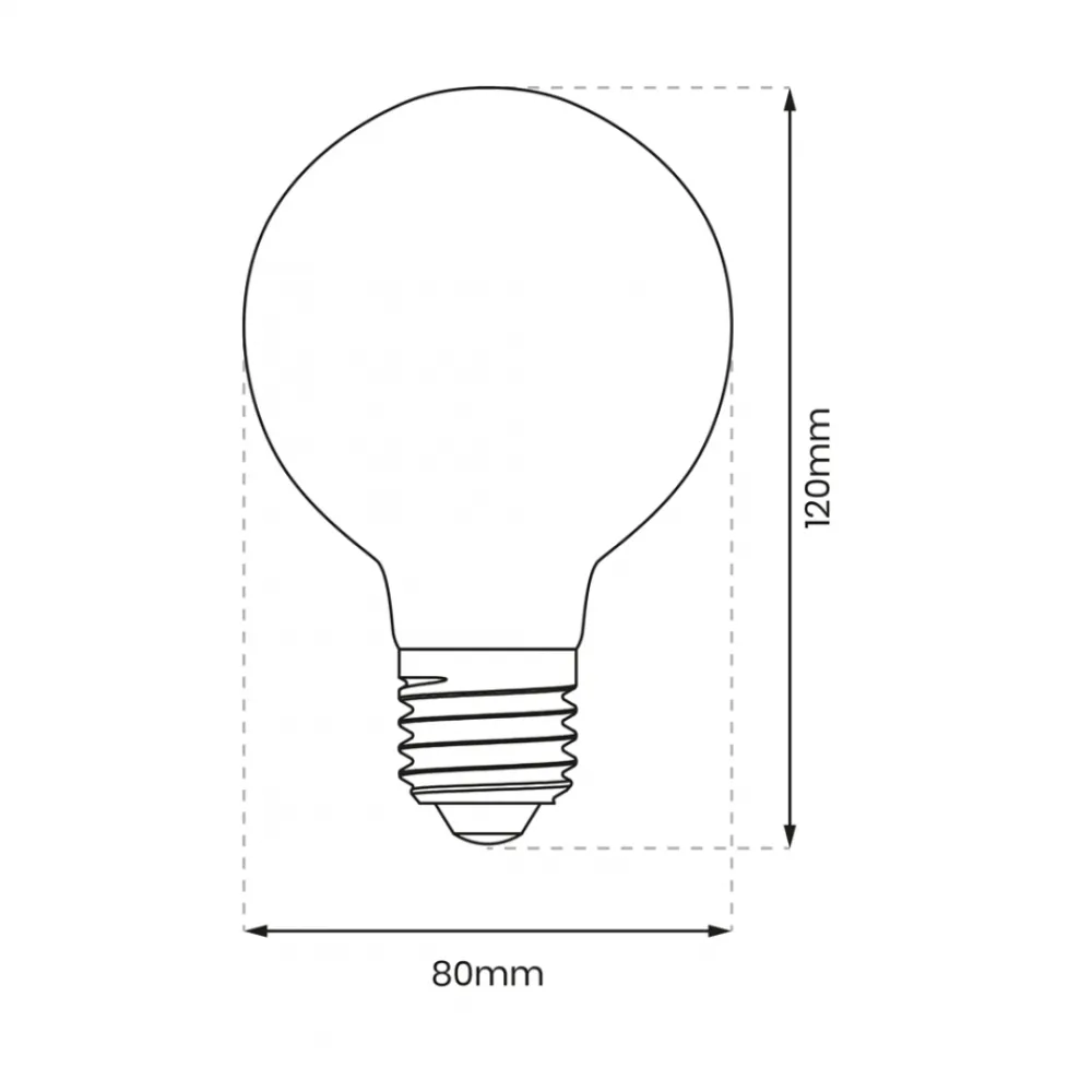 Żarówka Filamentowa LED 6W G80 E27 2700K * Eko-light Best