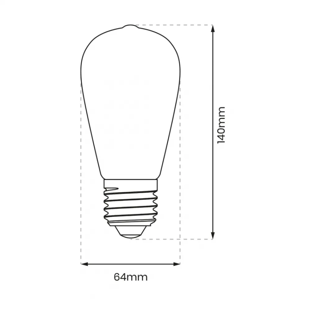 Żarówka Filamentowa LED 6W ST64 E27 * Eko-light Best