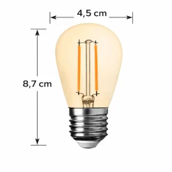 Żarówka Filamentowa LED 1W ST45 E27 2700K 70lm * Eko-light Best