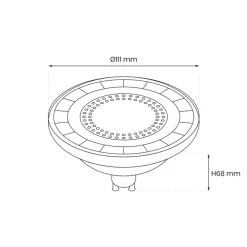 Żarówka LED Biała 10W AR111 GU10 Neutralna 4000K * Eko-light Online