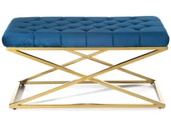 Ławka pikowana Saliba Gold Blue * HowHomely