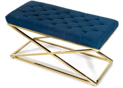 Ławka pikowana Saliba Gold Blue * HowHomely