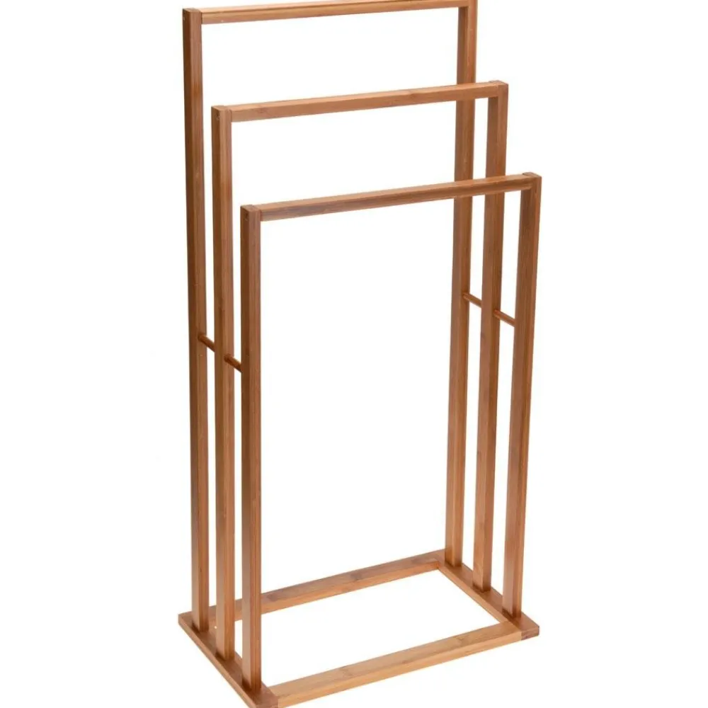Łazienkowy stojak na ręczniki bambus 3-ramienny * Bathroom Solutions New