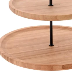 Bambusowa patera na ciasto 3 poziomy 34 cm