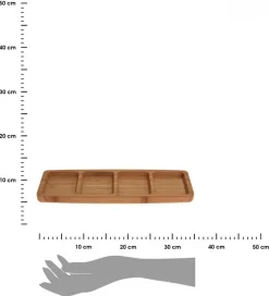 Bambusowa patera do serwowania z przegródkami 33 cm * Excellent Houseware Clearance
