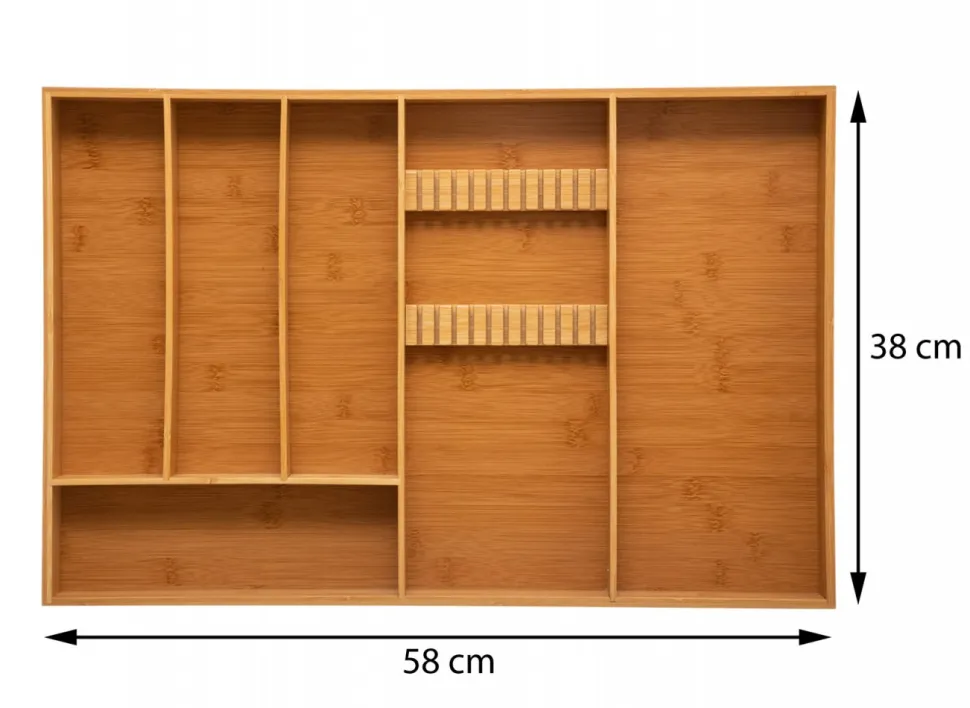 Bambusowy organizer na sztućce 58x38 cm
