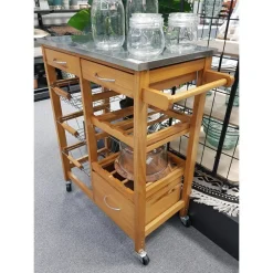 Barek kuchenny na kółkach z półkami i blatem * Excellent Houseware Clearance