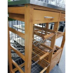 Barek kuchenny na kółkach z półkami i blatem * Excellent Houseware Clearance