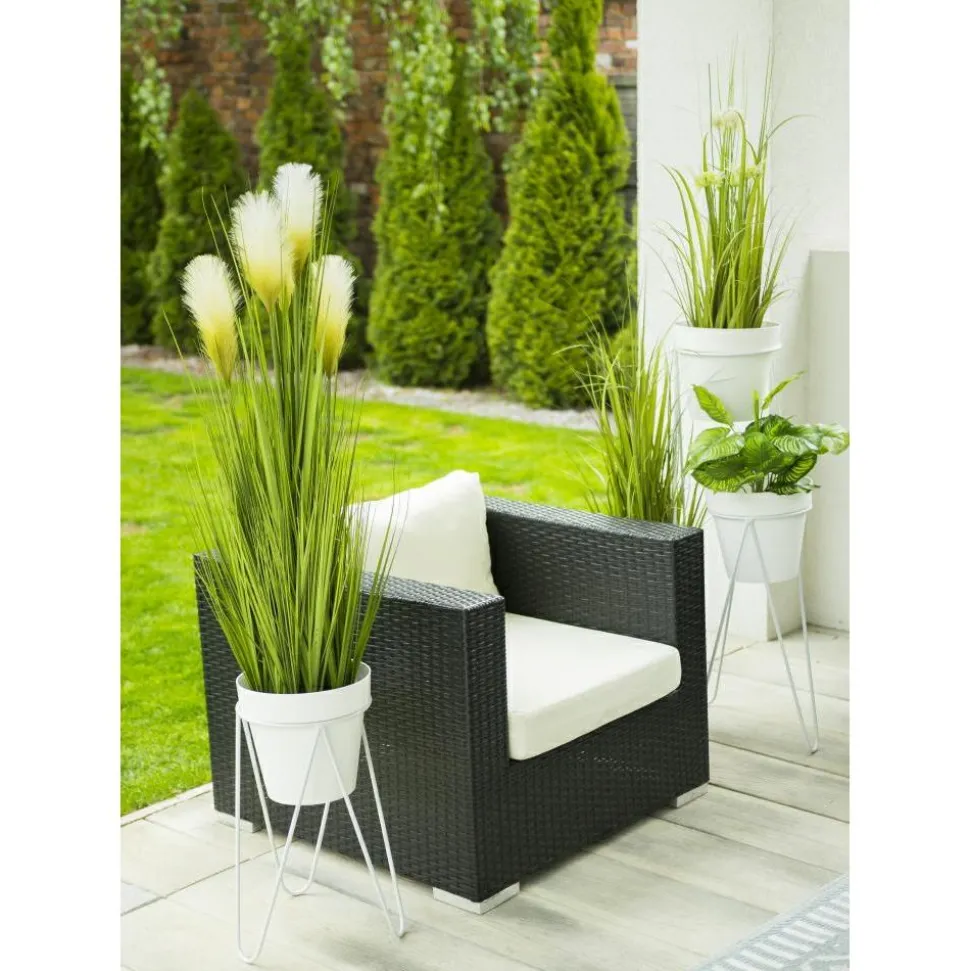 Biały nowoczesny kwietnik Loft 45 cm