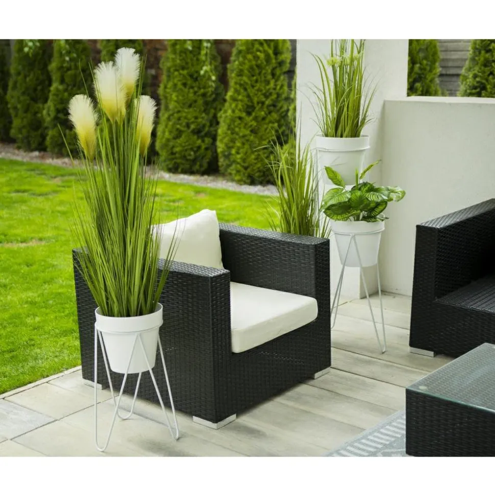 Biały nowoczesny kwietnik Loft 45 cm