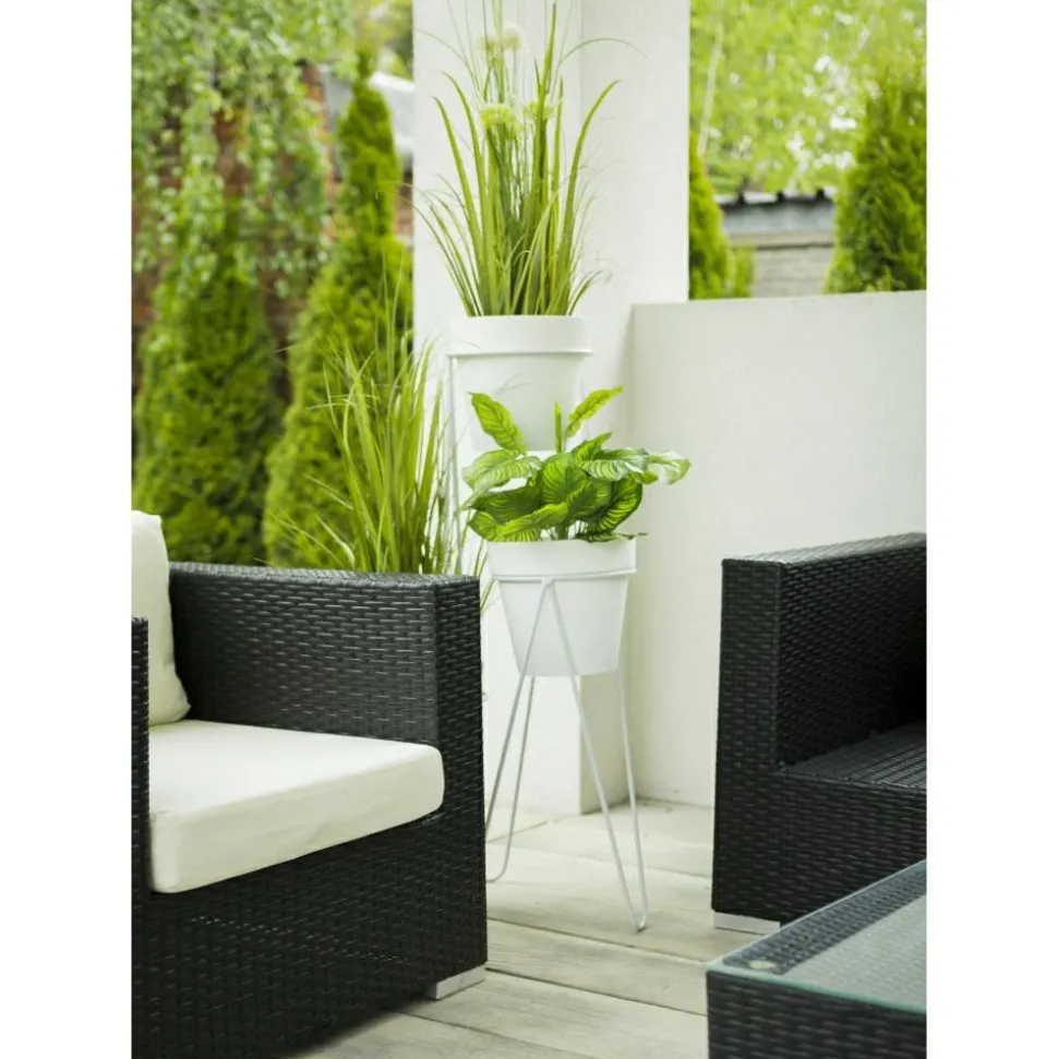 Biały nowoczesny kwietnik Loft 45 cm