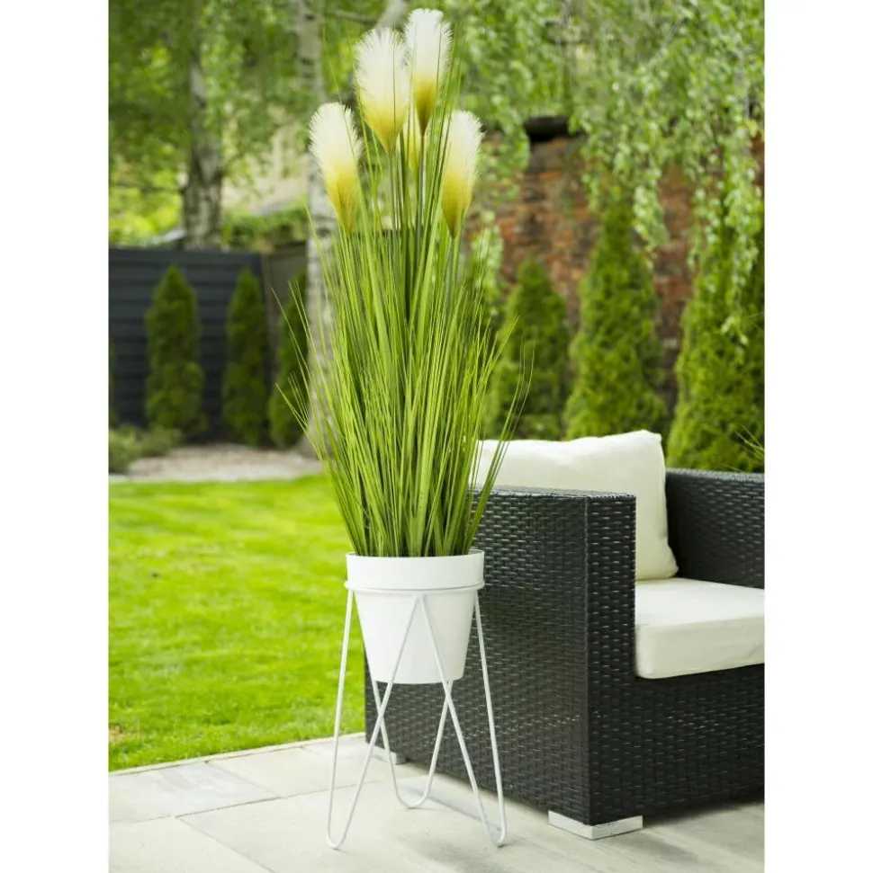 Biały nowoczesny kwietnik Loft 45 cm