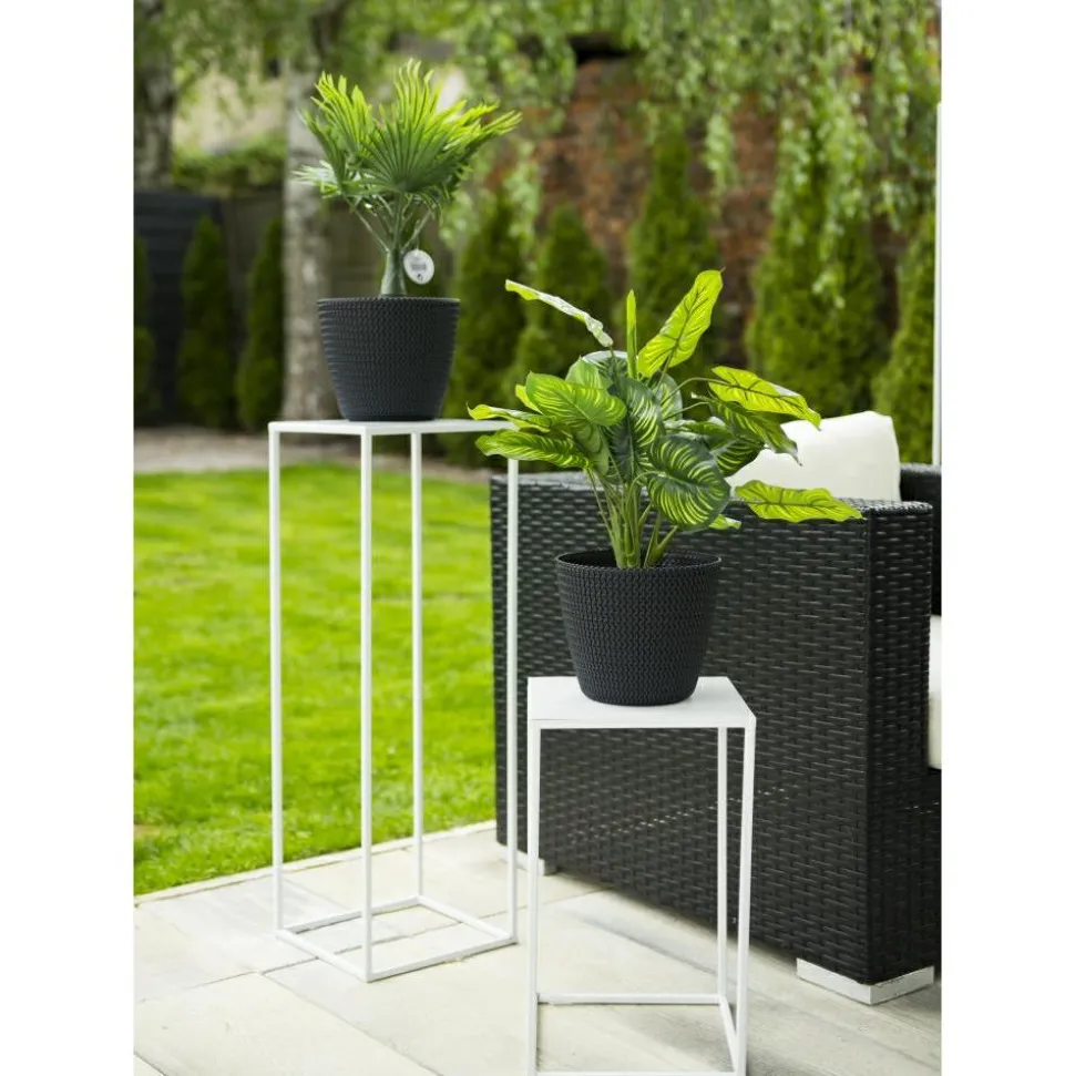 Biały nowoczesny kwietnik stojący 70 cm GLAM