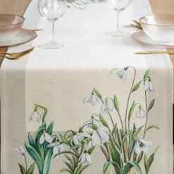 Bieżnik gobelinowy 1300/NAT 45x140 cm przebiśniegi