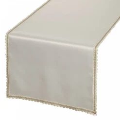 Bieżnik LACE 40x140 cm kremowy haftowane zdobienie