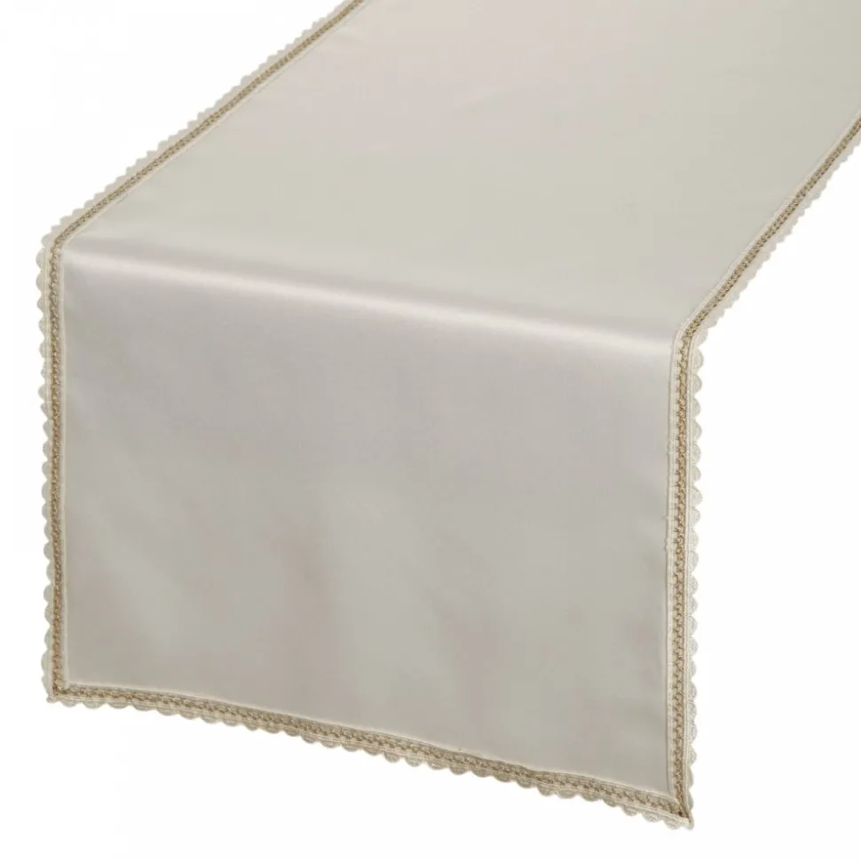 Bieżnik LACE 40x140 cm kremowy haftowane zdobienie