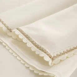 Bieżnik LACE 40x140 cm kremowy haftowane zdobienie