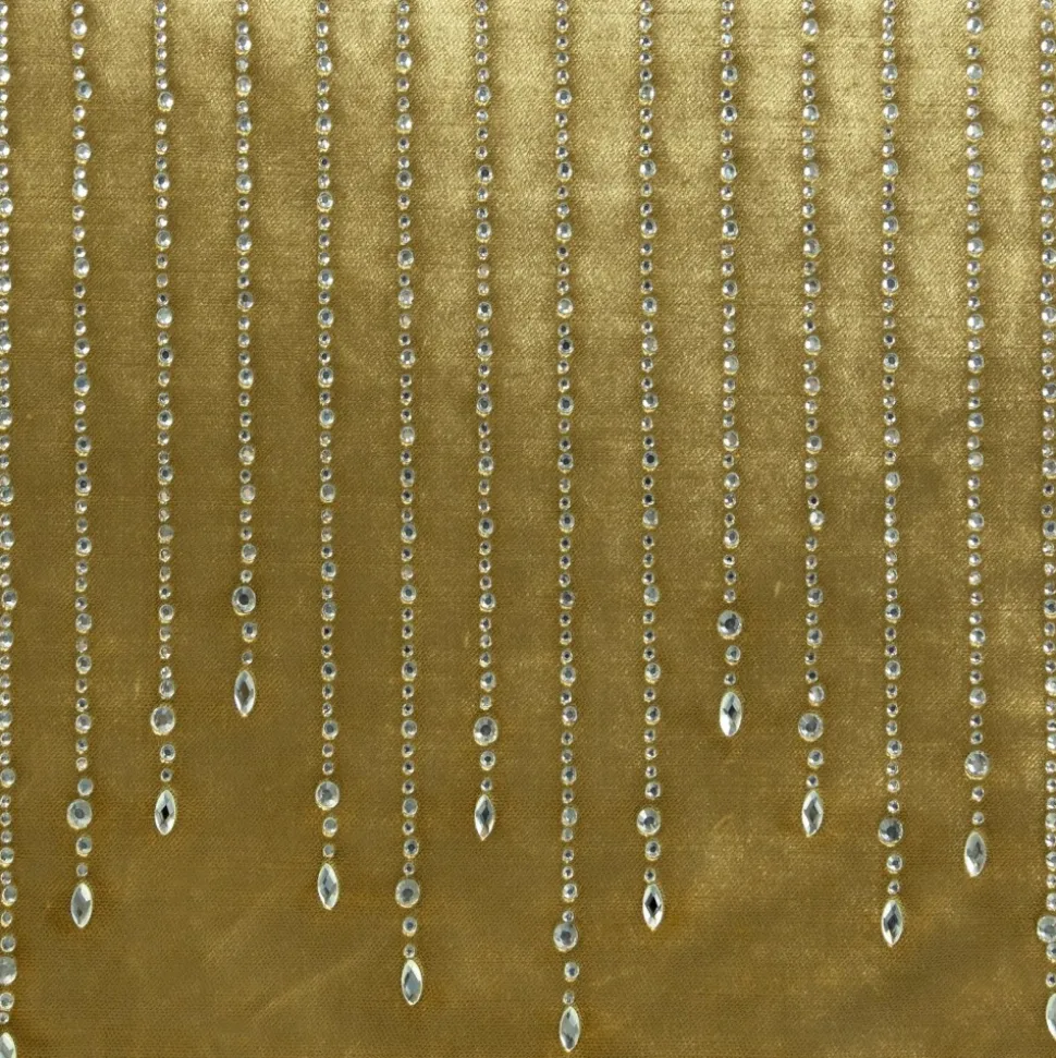 Bieżnik ROYAL 3 35x180 cm złoty kryształki