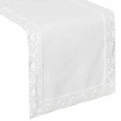 Bieżnik SUSAN 35X180 cm biały koronka