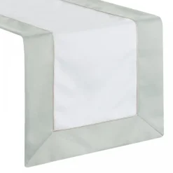 Bieżnik SYLVIA 40x140 cm biały oliwkowa kryza