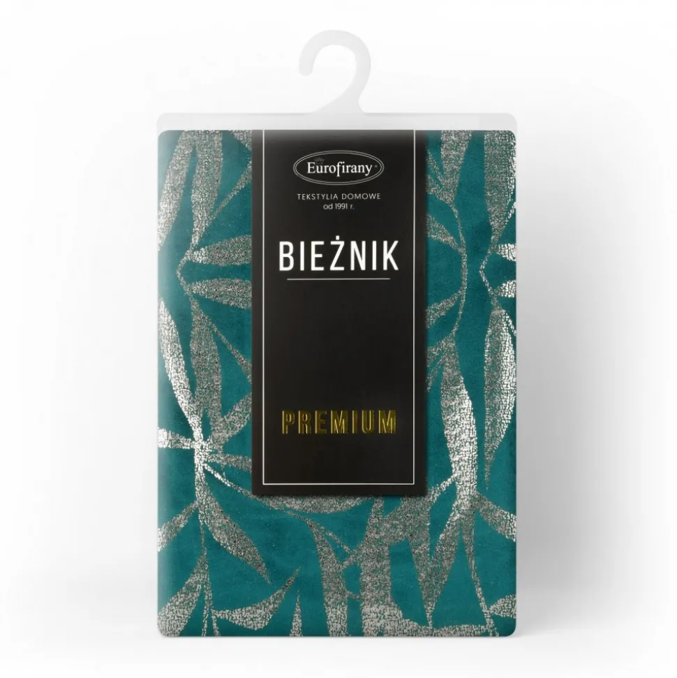 Bieżnik velvetowy BLINK 15 35x180 cm ciemnoturkusowy