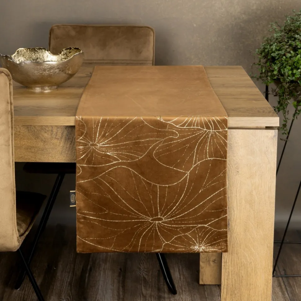 Bieżnik velvetowy BLINK 18 35x140 cm brązowy