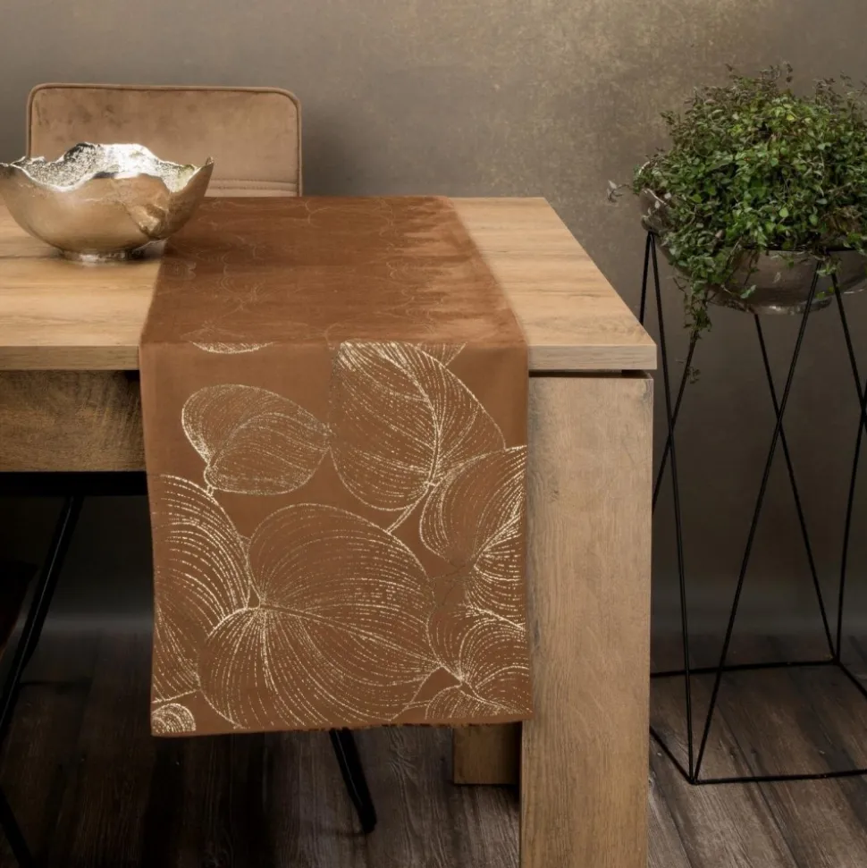 Bieżnik velvetowy BLINK 16 35x140 cm brązowy