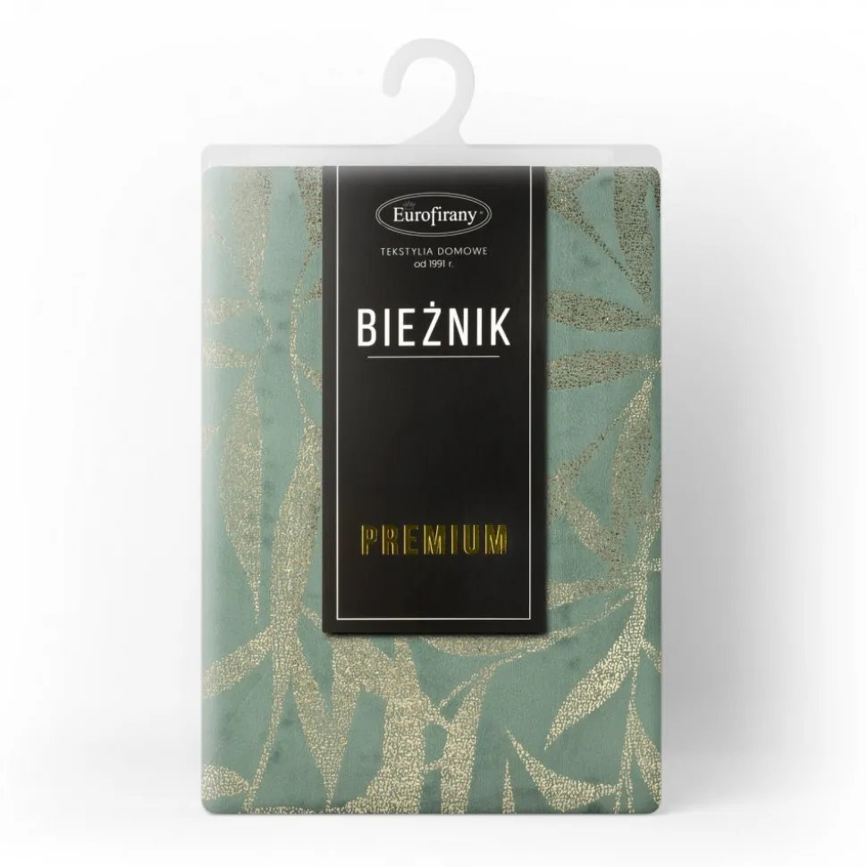 Bieżnik velvetowy BLINK 15 35x220 cm ciemnomiętowy