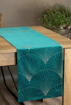 Bieżnik welwetowy BLINK 14 35x220 cm ciemnoturkusowy