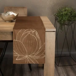 Bieżnik welwetowy BLINK 12 35x140 cm brązowy