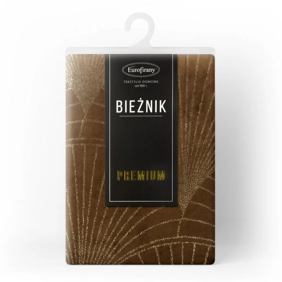 Bieżnik welwetowy BLINK 14 35x140 cm brązowy