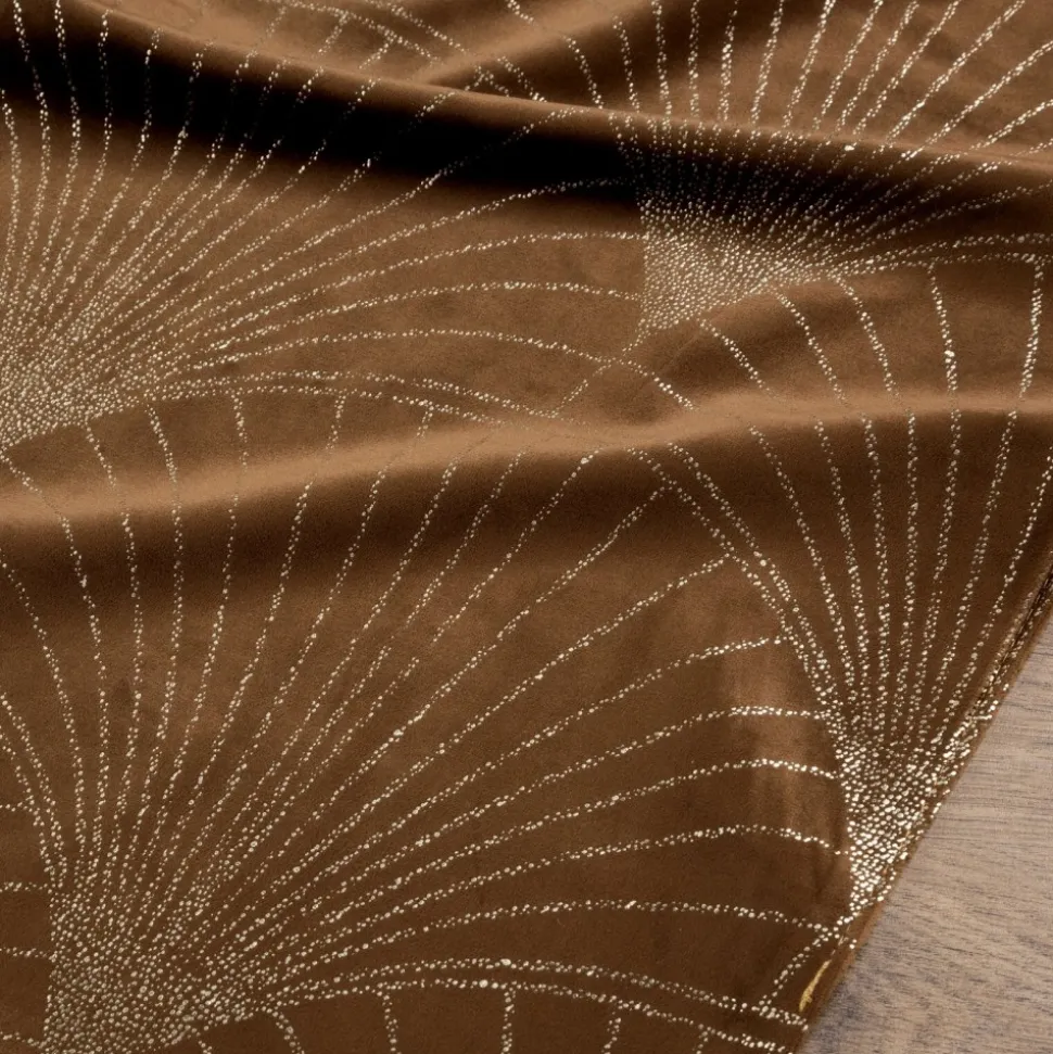 Bieżnik welwetowy BLINK 14 35x140 cm brązowy