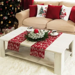 Bieżnik ZIMOWA MAGIA 24x90 cm czerwony