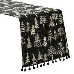 Bieżnik ZIMOWA MAGIA 24x90 cm czarny