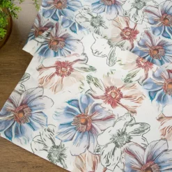 Bieżnik FLORE 7 40x140 cm biały kwiaty * EUROFIRANY B.B. Choczyńscy Sp.J. Online