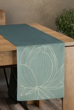 Bieżnik welwetowy BLINK 12 35x140 cm ciemnomiętowy * EUROFIRANY B.B. Choczyńscy Sp.J.