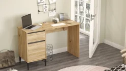 Biurko z szafką ARISTO kolor dębowy * HowHomely Discount
