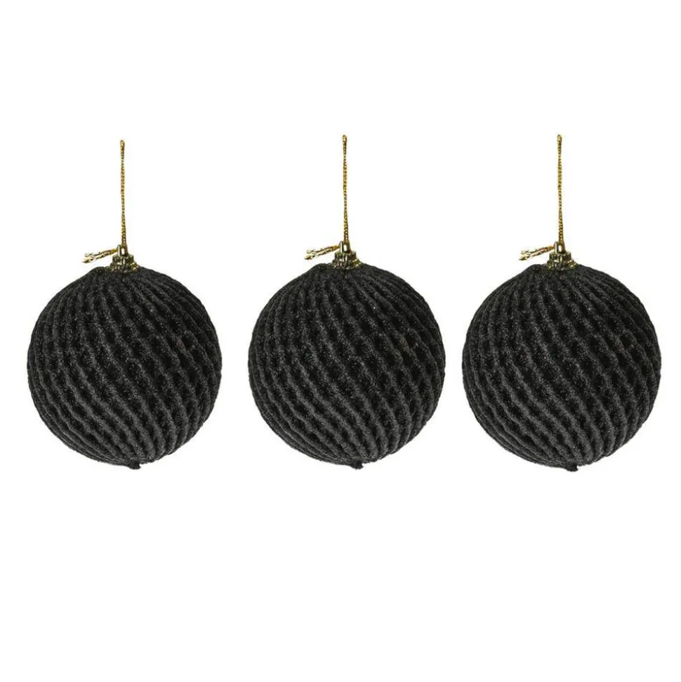 Bombki choinkowe z brokatem black 12