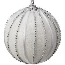 Bombki choinkowe brokatowe w paski 12 szt. 8 cm * H&S Decoration Outlet