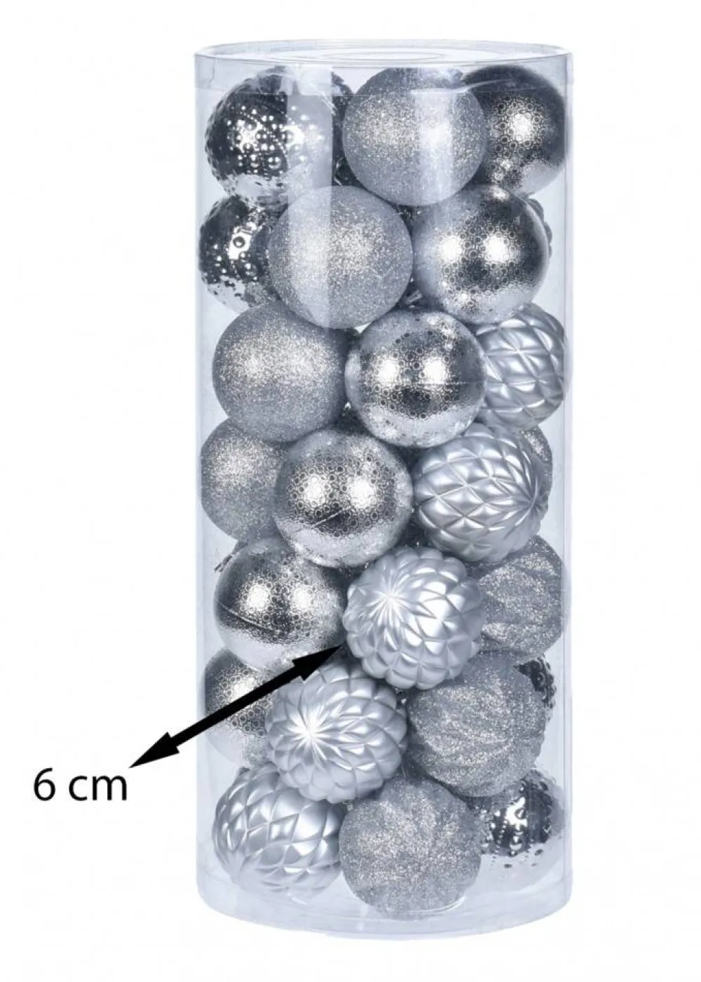 Bombki choinkowe Diamond srebrne 35 szt * H&S Decoration Discount