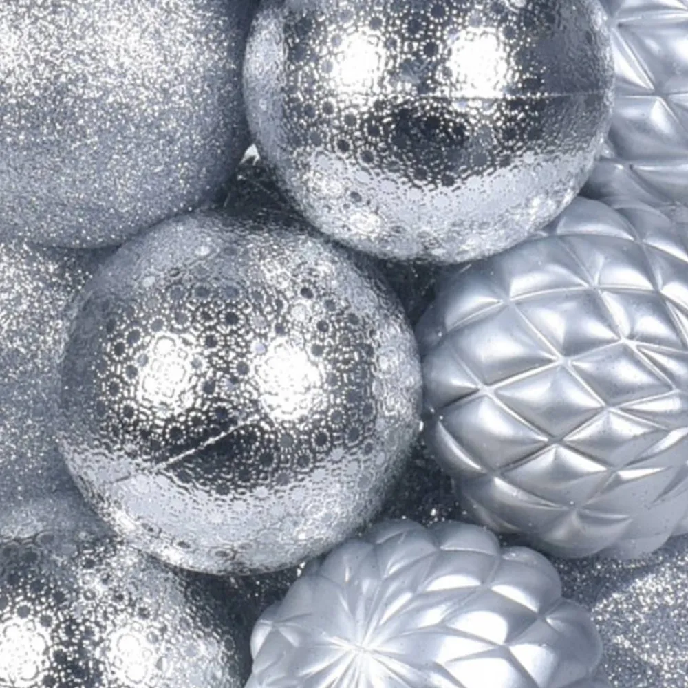 Bombki choinkowe Diamond srebrne 35 szt * H&S Decoration Discount