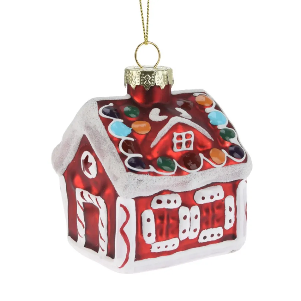 Bombki choinkowe domek z piernika 12 szt. 8 cm * H&S Decoration Clearance