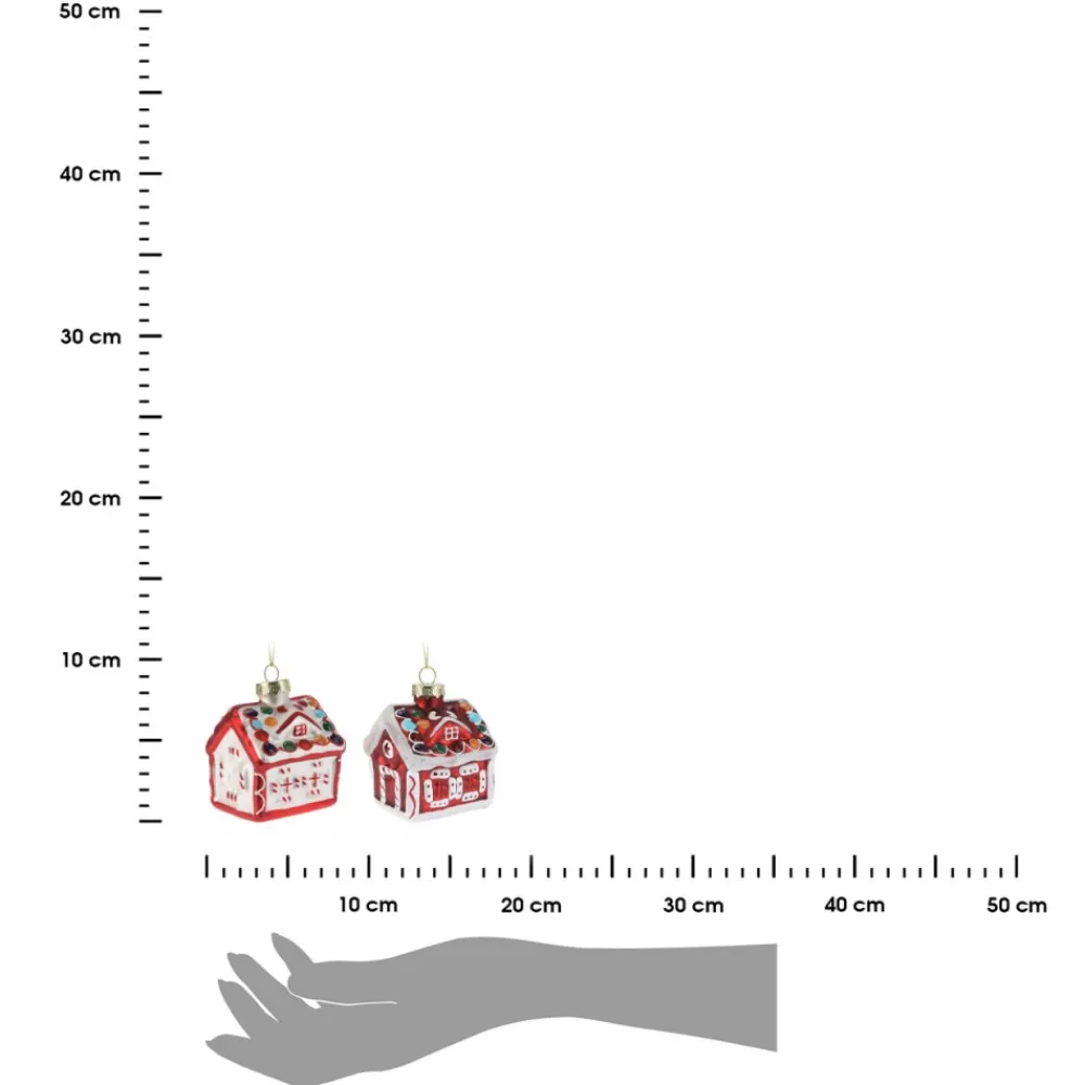 Bombki choinkowe domek z piernika 12 szt. 8 cm * H&S Decoration Clearance