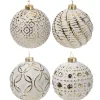 Bombki choinkowe kule biało-złote 12 szt * H&S Decoration Sale