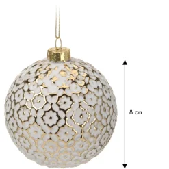 Bombki choinkowe kule biało-złote 12 szt * H&S Decoration Sale