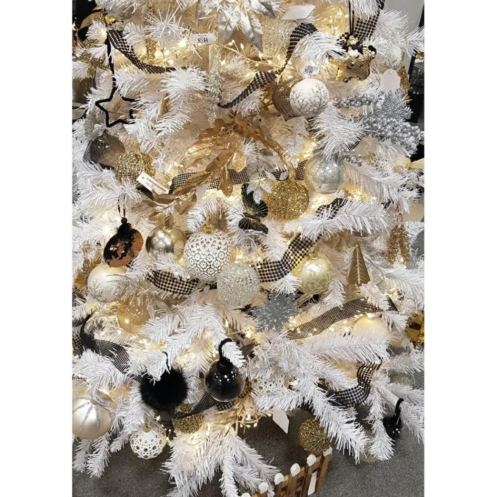 Bombki choinkowe kule biało-złote 12 szt * H&S Decoration Sale