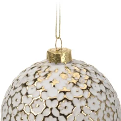 Bombki choinkowe kule biało-złote 12 szt * H&S Decoration Sale