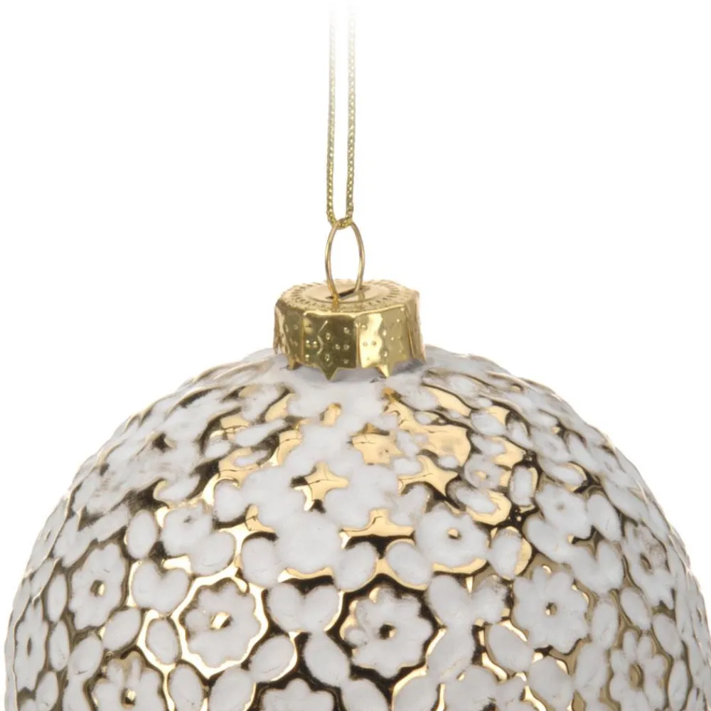 Bombki choinkowe kule biało-złote 12 szt * H&S Decoration Sale